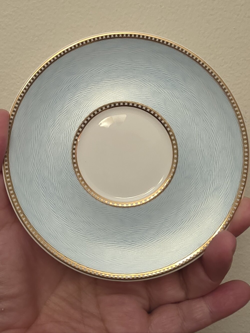 Royal Collection Imperial Russian Fabergé-Inspired Pale Blue Bone China Saucer
